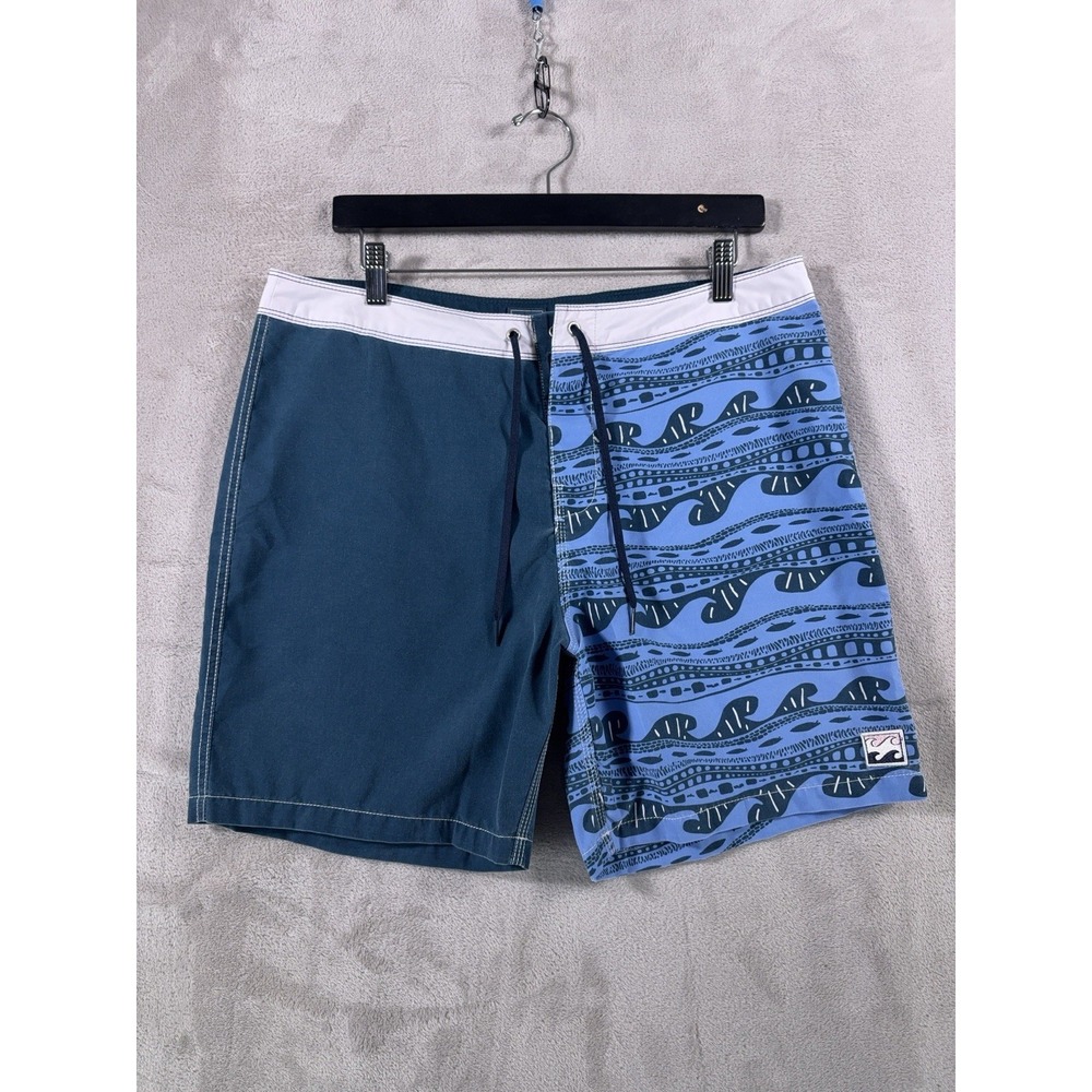 Billabong Board Shorts Mens 32 Blue Colorblock Surf Swim Beach Hybrid
